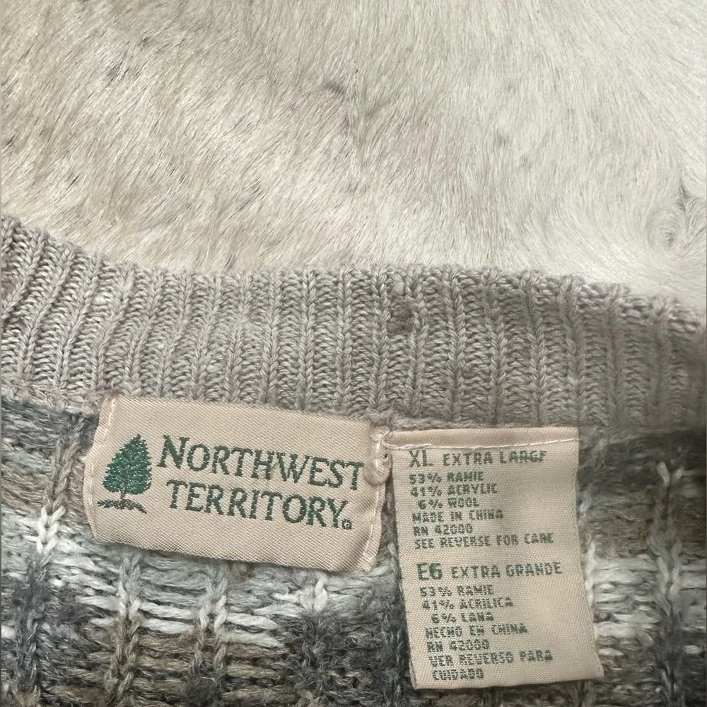 Vintage Northwest Territory 90’s Wool Grandpa Chunky Knit Sweater XL Men’s